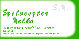 szilveszter melko business card